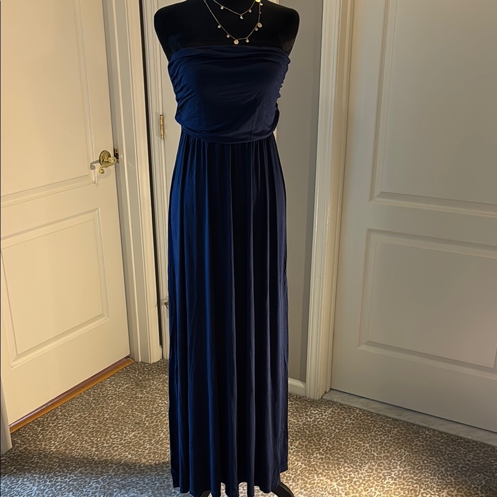 CLOSET CLEANOUT SALE! Navy Blue Strapless Maxi Dress